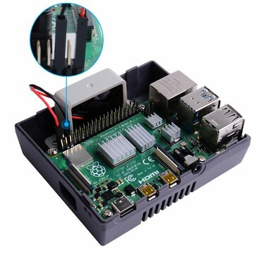 52Pi Nes4Pi ABS Case for Raspberry Pi 4B with 3510 Cooling Fan