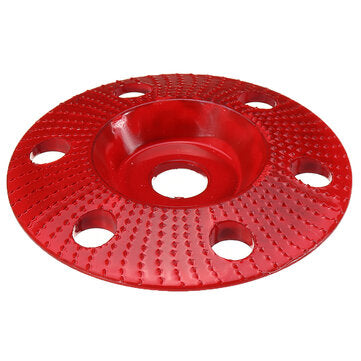 Drillpro 100mm Tungsten Carbide See Through Wood Shaping Disc Bevel Carving Disc wi... (COLOR.: RED)