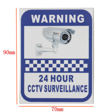 6Pcs 70x90mm Security Camera Surveillance Warning CCTV Sticker for Home Office
