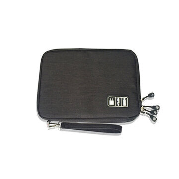 Honana HN-CB1 Double Layer Cable Storage Bag Electronic Accessories O... (SIZE 3: L | COLOR.: BLACK)