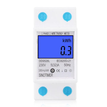 DDS528L LCD Digital Display Energy Meter 230V AC 50Hz Single Phase Backlit Display Wattmeter Power C