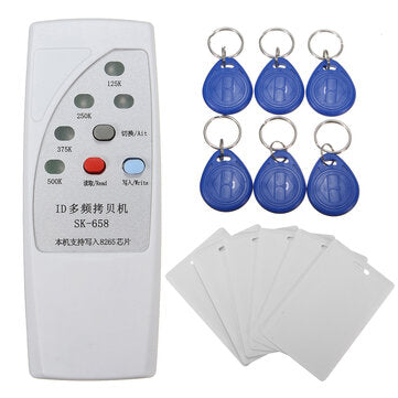 DANIU 13Pcs 125KHz RFID ID Card Reader Writer Copier Duplicator with 6 Cards/Tags Kit