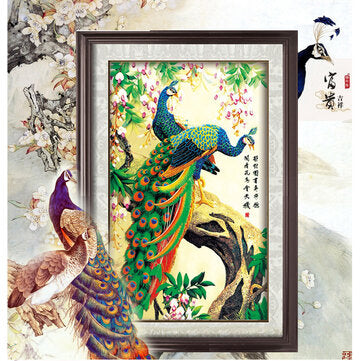 5D DIY Diamond Painting Embroidery Anmial Peacock Cross Stitch Decorations Land... (SIZE 4: 30*42CM)