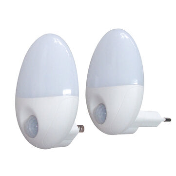 XS-008E EU Plug 2W Infrared Human Body Induction Lamp Plug-in PIR Motion Senso... (LIGHT: WARMLIGHT)