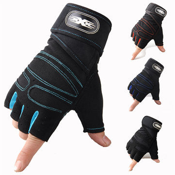 Motorcycle Riding Cycling Fitness Half Finger Protective Gloves Outdoor... (COLOR.: BLACK | SIZE: L)