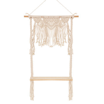 Woven Macrame Boho Plant Hanger Holder Tapestry Wall Hanging Art for Home Wall Storage Decor