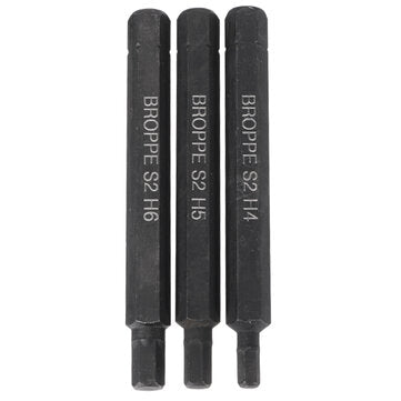 BROPPE 3pcs H4-H6 Hexagon Impact Screwdriver Bits 8mm Hex Shank 80mm Hexagon Screwdriver Bits Set
