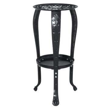Iron Flower Stand Black/White Random Color 2 Tier Metal Plant Rack Home Indoor Living Room Outdoor B
