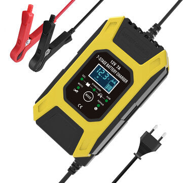 FOXSUR 12V 7A Motorcycle Car Battery Charger 7-stage Pulse Lead-acid Battery Charg... (PLUG: EUPLUG)