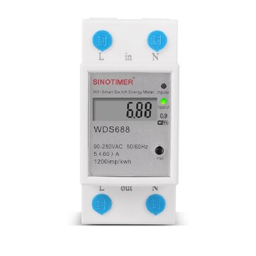 SINOTIMER WDS688 5-60A 230V Smart WiFi Single-phase Energy Meter Mobile Phone App Home Multi-functio