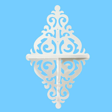 White Filigree Style Wall Shelf Shabby Chic Simple Candle Home Decorations Holder