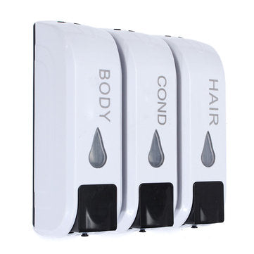 3x 350mL Wall Mounted Bathroom Soap Dispenser Shower Body Lotion Shampoo Liquid Storage Bottle