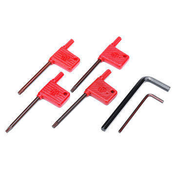 5Pcs 16mm Shank Lathe Boring Bar Turning Tool Holder Set with Inserts Blade and Wrench