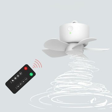 Mini USB Ceiling Fan Tent Bed Micro Mute Fan 8000mAh Remote Control Timing 4 Gears for Mosquito Net