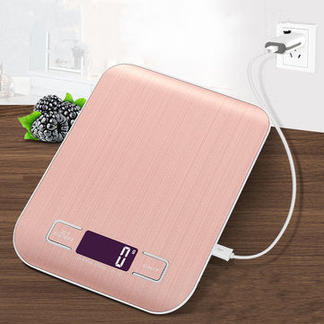 Mrosaa 10000g/5000g/1g Electronic USB Charging Scale LCD Digita... (WEIGHT: 10KG | COLOR.: ROSEGOLD)