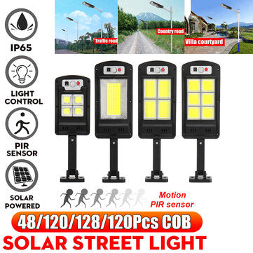 LED Solar COB Light PIR Motion Sens... (SIZE: SMALL | STYLE: FOURLATTICEPANEL | TYPE: REMOTECONTROL)