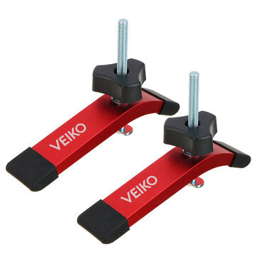 VEIKO 2 Set Quick Acting T-Track Hold Down Clamp with T Bolts and Silder Aluminum Alloy Woodworking
