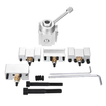 Machifit Upgraded Silver Quick Change Post Holder Set Boring Bar Turning Tool Holder For CNC Mini La