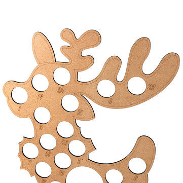 Wooden Christmas Advent Calendar Christmas Elk Decoration Fits 25 Circular Chocolates Candy Stand Ra