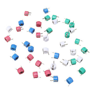 40pcs Variable Trimmer Ceramic Capacitors 6mm Adjustable Capacitors 5pF 10pF 20pF 30pF with Boxes