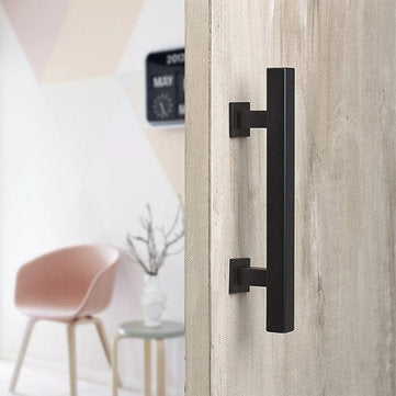 12 Inch Rustic Barn Door Handle for Sliding Door Barn Door Hardware Black Door Pull Plate Antique Lo