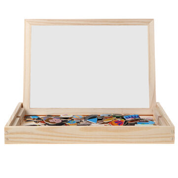 Wooden Magnetic Puzzle Kids Circus Drawing Board Educational Puzzle Toys Gifts