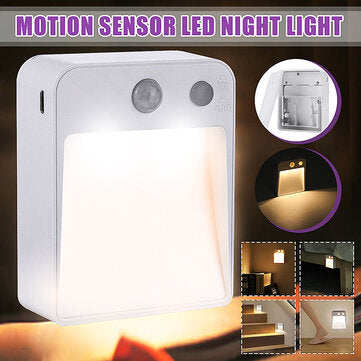 LED Motion Sensor Night Light Automatic Turn On /  Off Human Movement Sense Lamp