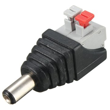 LUSTREON 5.5*2.1mm 5PCS Male&Female Connectors DC Power Adapter Plug Cable for LED Strips 12V