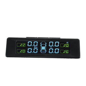 TPMS Wireless Solar Tire Pressure Solar Alarm Monitor System External Sensor