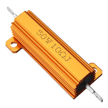 RX24 50W 10R 10RJ Metal Aluminum Case High Power Resistor Golden Metal Shell Case Heatsink Resistanc