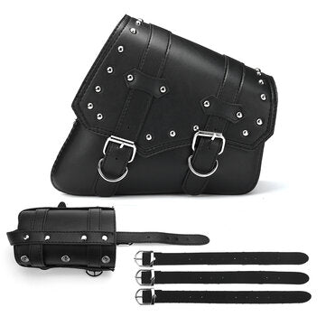 Left/Right Side Universal Motorcycle Saddlebag Storage Tool Bag W/ Bottle Holder (TYPE: RIGHT)