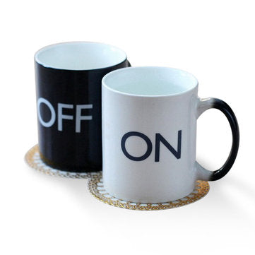 OFF-ON Changing Mug Magical Chameleon Coffee Color Changing Cup Temperature Sensing Novelty Gift 325