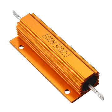 3pcs RX24 100W 300R 300RJ Metal Aluminum Case High Power Resistor Golden Metal Shell Case Heatsink R