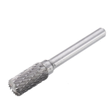 Drillpro 5Pcs DGCFA 6x10mm Double Cut Tungsten Carbide Rotary Burr Set 6mm Shank for DIY Wood Carvin