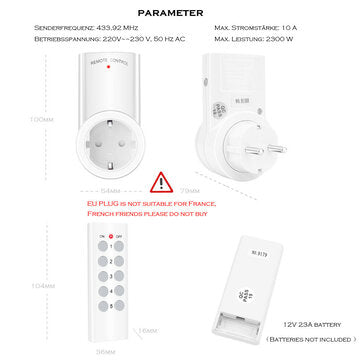 SMATRUL 433mhz Wireless Remote Control Smart WiFi Socket Wall Programmable Electrical EU Plug Outlet