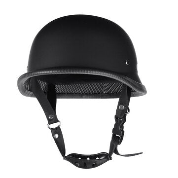Motorcycle German Style Half Face Helmet Motocross Matte Black M/L/XL (SIZE: L)