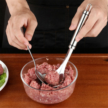 DIY Creative Meat Fish Rice Ball Maker Stainless Steel Kitchen Mold Soup Spoon Gadget