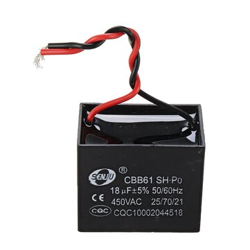 CBB61 5Pcs 18UF Starting Capacitance 450V AC Fan Capacitor CBB Motor Run Capacitor