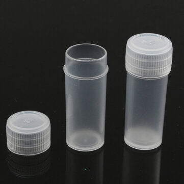 50PCS 5ml Plastic Sample Small Bottle Vial Storage Container Test Tube for Lab