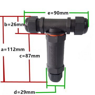 5 Pin T Shape IP68 Waterproof Electrical Connector Outdoor Cable Wire Quick Screw Connection