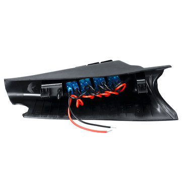 Blue Left Side A Pillar Switch Pod Panel with 4 Boat Rocker Switch for Jeep Wrangler JK 2011-2017