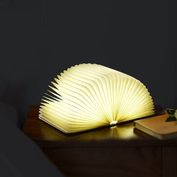 Wood Grain Book Light Folding Book Light USB Charging Night Light Mini Book Light For Home Office De