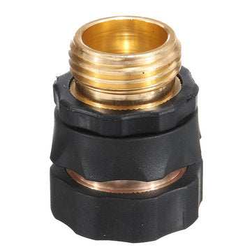 Drillpro 4pcs 3/4 Inch Brass Connector Garden Hose Quick Connect Water Hose Pipe Connectors Fitting