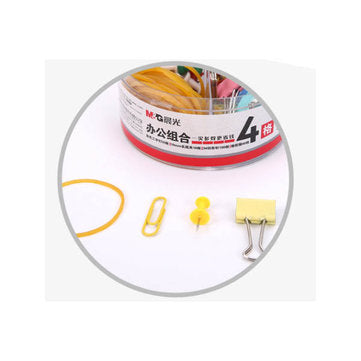 M&G ASC99360 Stationery Set Desktop Paper Clip Binder Clip DIY Bookmart Rubber Band Stationery Offic