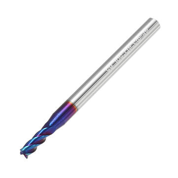 Drillpro 5pcs 3-8mm HRC65 Blue NACO Coated Milling Cutter 4 Flutes Tungsten Carbide Milling Cutter C