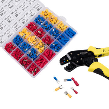 PARON JX-1601-01T AWG24-14 Crimper Plier Wire Crimper Tools Kit Ratchet Plier Hand Tools with 500Pcs