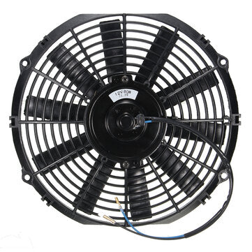 Universal 12V 80W Electric Cooling Radiator Fan Pull Push Straight Black Blade (NO.: 12)