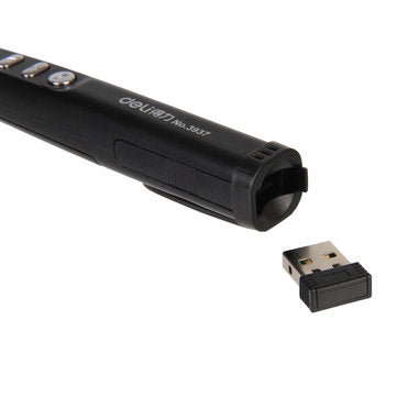 Deli 3937 Wireless Presenter Red Laser Flip Pen PPT Laser Page Pen Clicker Presentation Pen USB Remo