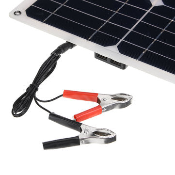 40W 18V Mono Solar Panel Dual 12V/5V DC USB Monocrystaline Flexible Solar Charger For Car RV Boat Ba