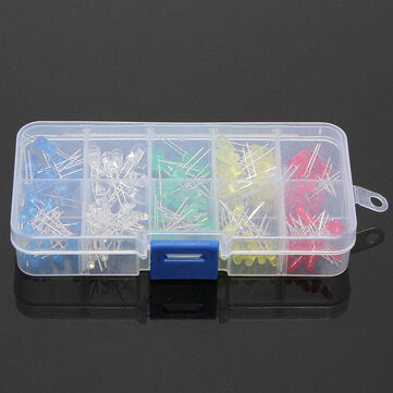 Geekcreit 375pcs 3MM 5MM LED Light Emitting Diode Beads Resistance Lights Kits Bulb Lamp
